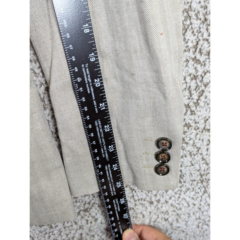 Ted Baker Linen Blend Sport Coat Size 1‎ 34R Herringbone Gray NWT